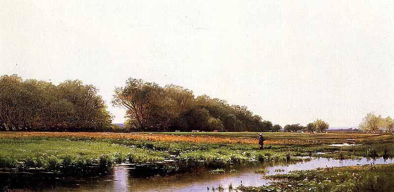 Alfred Thompson Bricher Hunter in the Meadows of Old Newburyport, Massachusetts oil painting picture